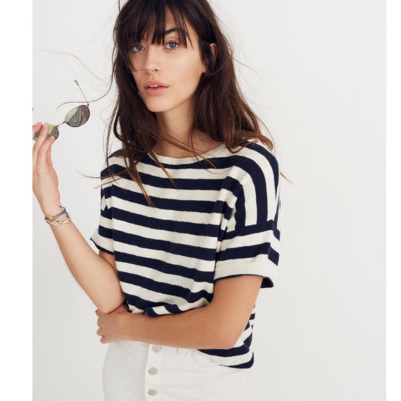 Madewell Sweaters - MADEWELL▪️Striped Boxy Sweater Tee. M B11
